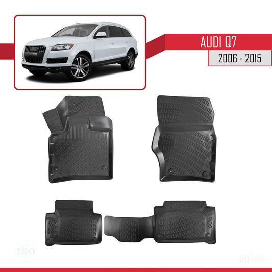 4D Rubbermatten Compatible met Q7 (4L) 2006-2015 Zwart