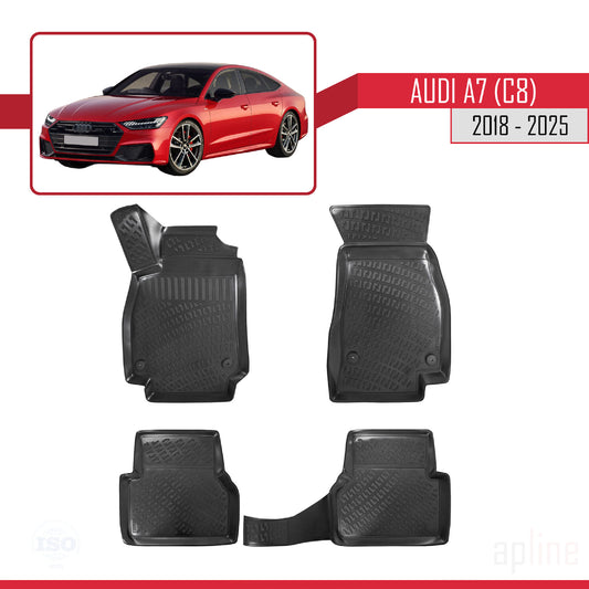 4D Rubbermatten Compatible met A7 (C8) 2018-2025 Zwart