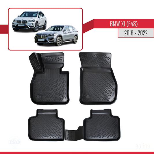 4D Rubbermatten Compatible met BMW X1 (F48) 2016-2022 Zwart