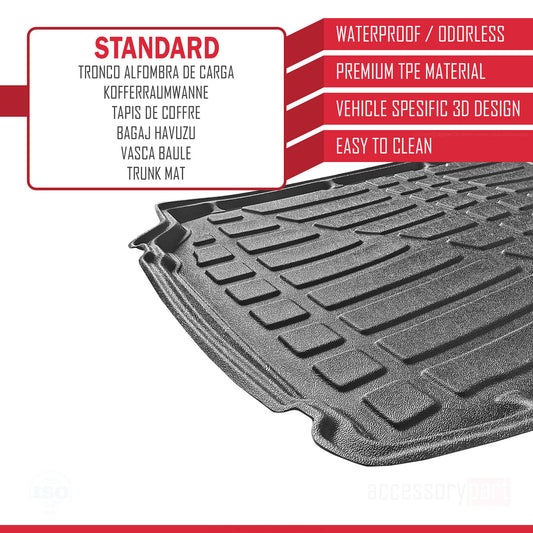 Flexibele Kofferbakmat Compatible met Mazda 3 II (BL) Sedan 2009-2012 Achter Bagageruimte Zwart