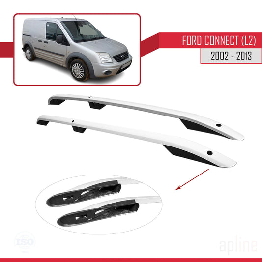Dakrails Compatible met Ford Transit/Tourneo Connect 2002-2013 (Lange Wielbasis L2/H1) Dakdrager Bagagedrager Grijs
