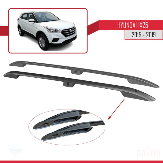 Dakrails Compatible met Hyundai ix25 2015-2019 (Korte Wielbasis L1/H1) Dakdrager Bagagedrager (Zelfklevend Model) Zwart