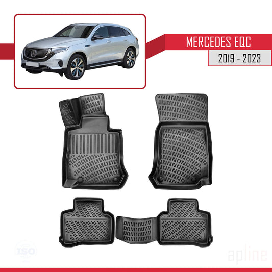 4D Rubbermatten Compatible met Mercedes EQC (N293) 2019-2023 Zwart