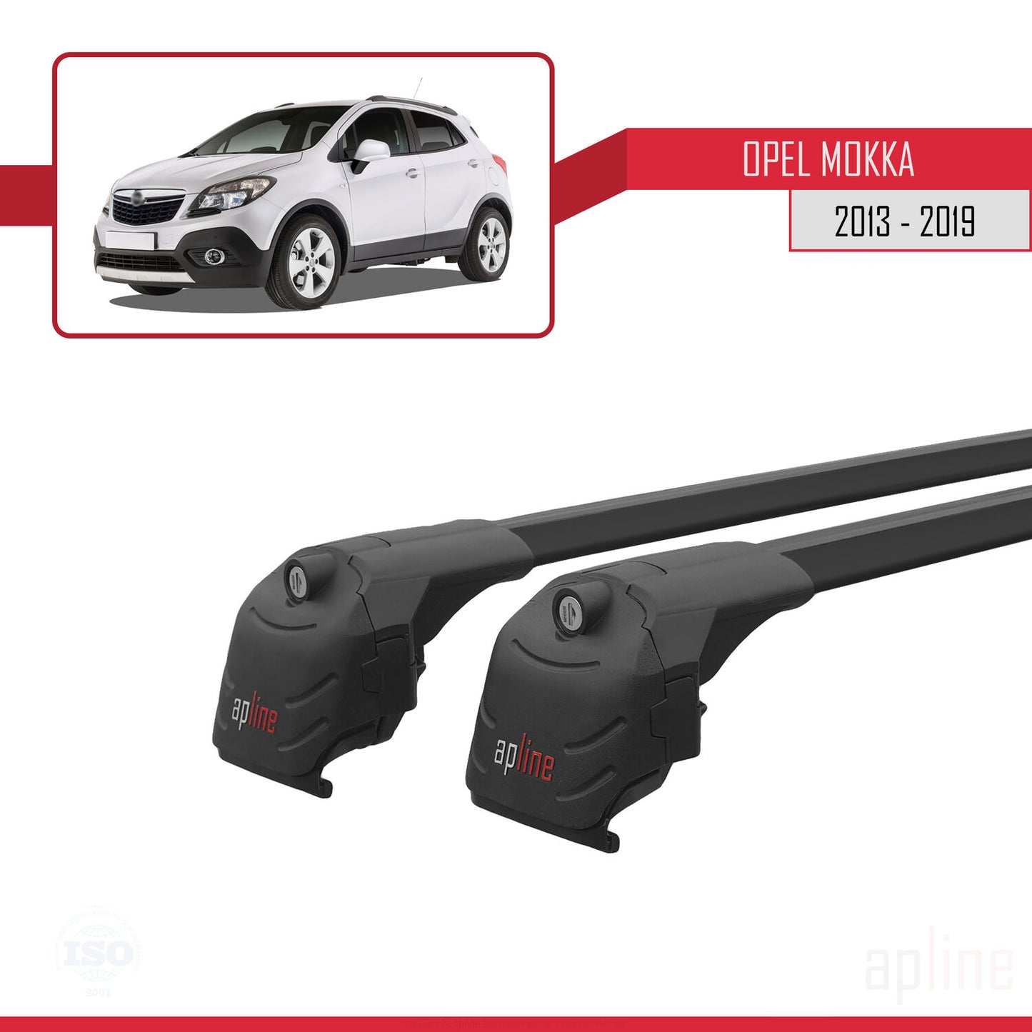 Compatible with Vauxhall Mokka A (J13) 2012-2016 ACE-2 Car Roof Rack Cross Bar Black Aluminium 2 Bars