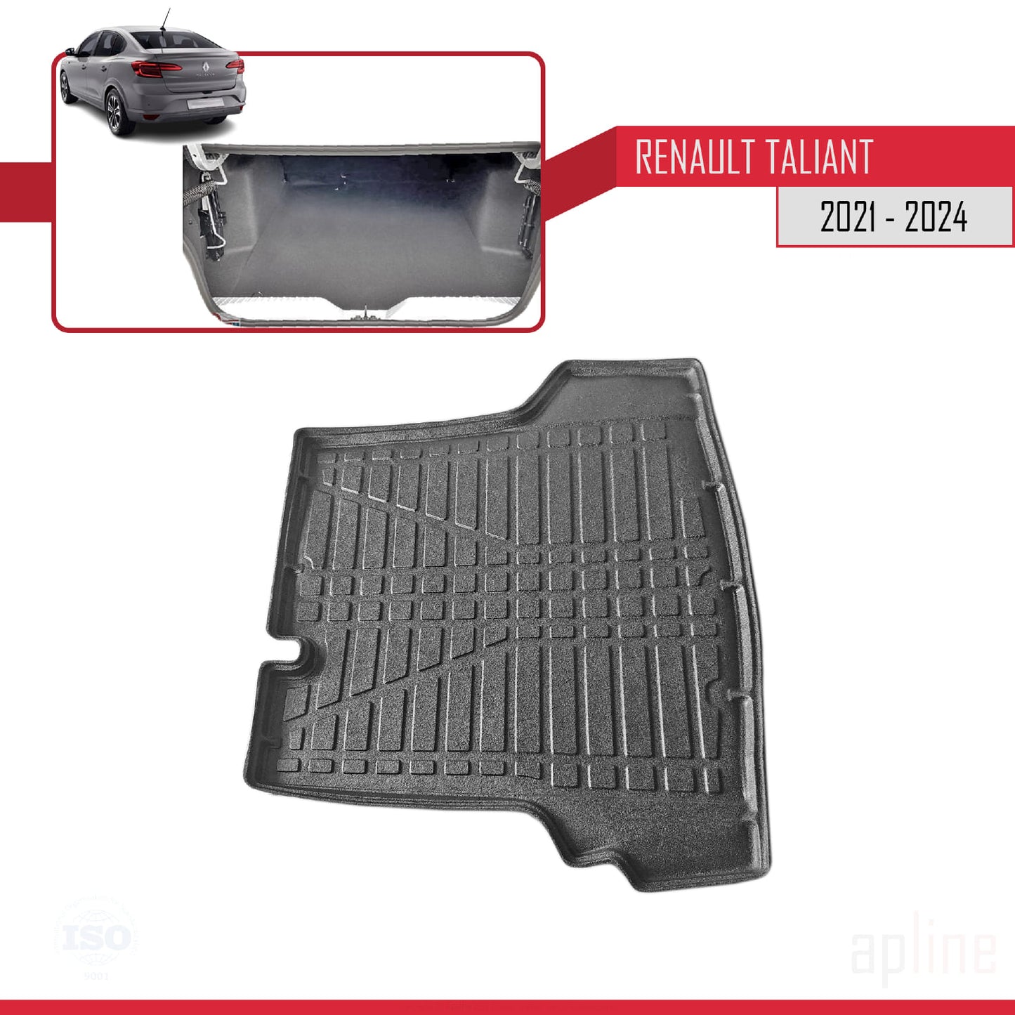 Compatible avec Renault Taliant 3 2021-2024 Flexible Tapis de Coffre Plancher de Chargement Noir