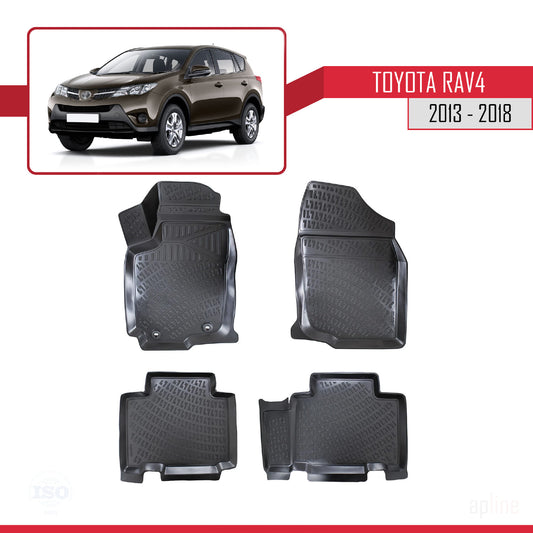 4D Rubbermatten Compatible met Toyota RAV4 IV (XA40) 2013-2018 Zwart