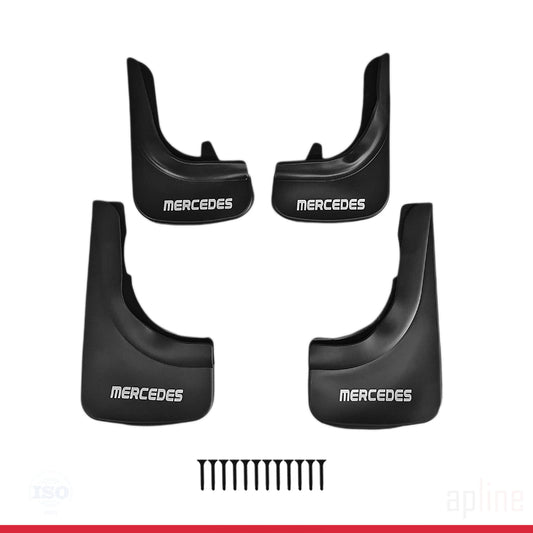 Spatborden Compatible met Mercedes Voertuig Voor Achter Set 4 Stukken Zwart