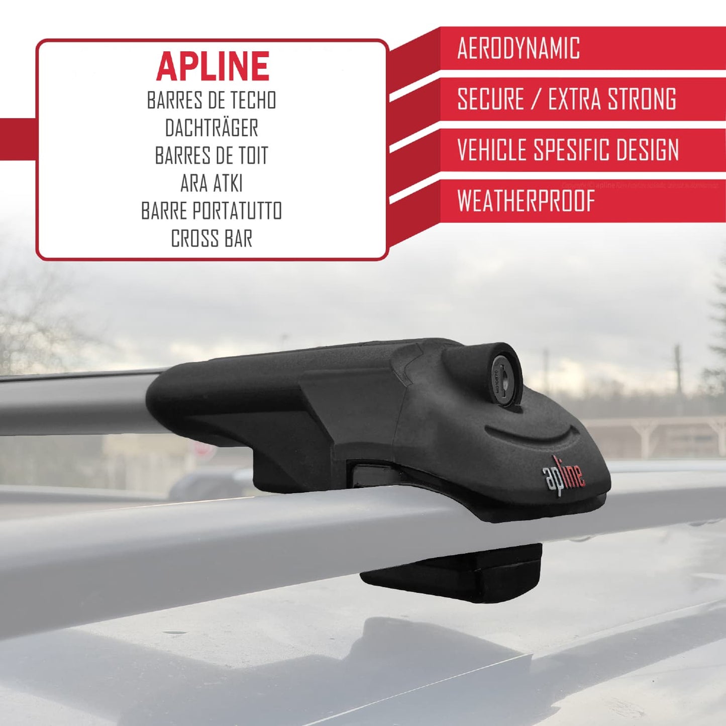 Compatible avec Hyundai Inster 2025-2026 ACE-1 Barres de Toit Railing Porte-Bagages de Voiture Gris Aluminium 3 Barres