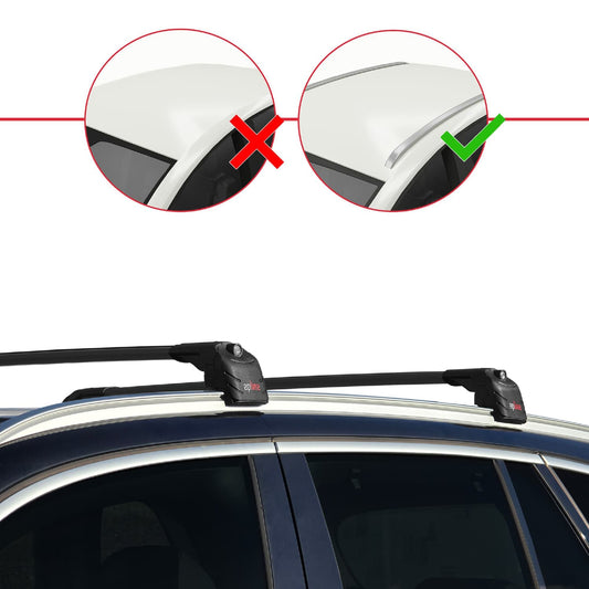 ACE-2 Dakdrager bagagedrager compatibel met BMW X5 (G05) 2019-2025 Spoorstaven Zwart Aluminium 2 Staven