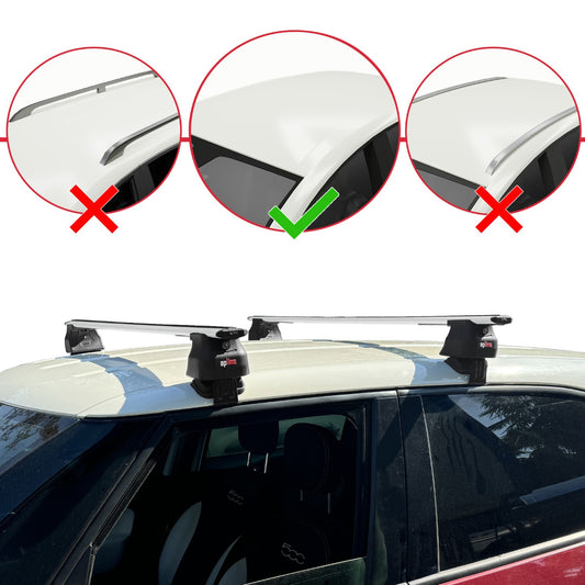 ACE-4 Dakdrager bagagedrager compatibel met Fiat 500 L 2012-2017 Spoorstaven Grijs Aluminium 2 Staven