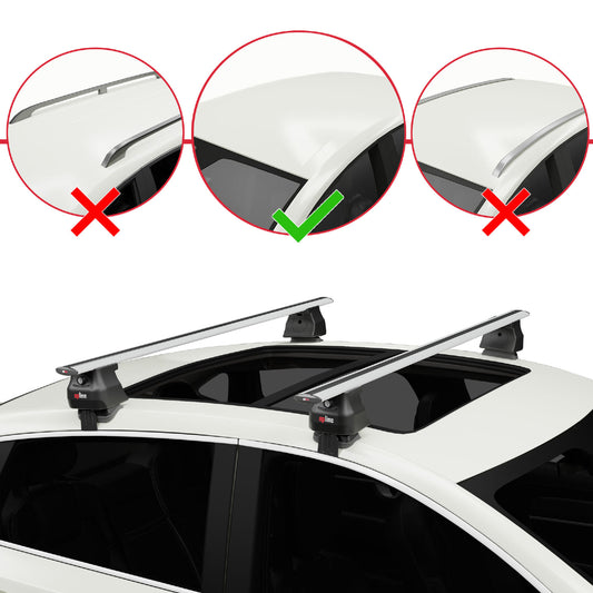 ACE-4 Dakdrager bagagedrager compatibel met A3 (8PA) Sportback 2004-2012 Spoorstaven Grijs Aluminium 2 Staven