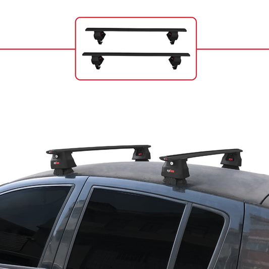 ACE-4 Dakdrager bagagedrager compatibel met Renault Clio 3 2006-2012 Spoorstaven Zwart Aluminium 2 Staven