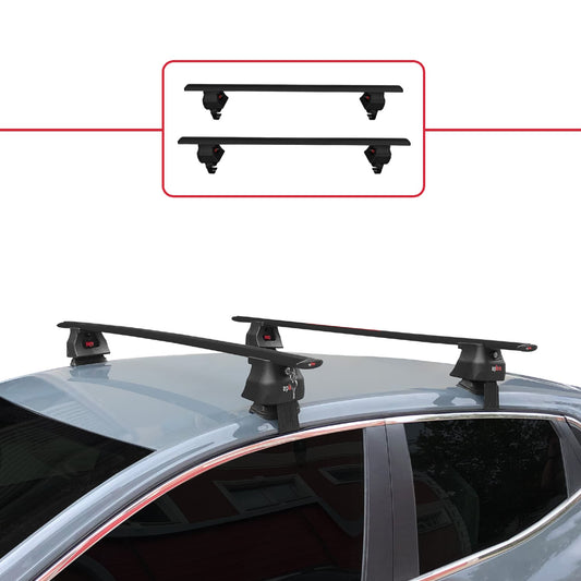 ACE-4 Dakdrager bagagedrager compatibel met Renault Clio 5 2019-2025 Spoorstaven Zwart Aluminium 2 Staven