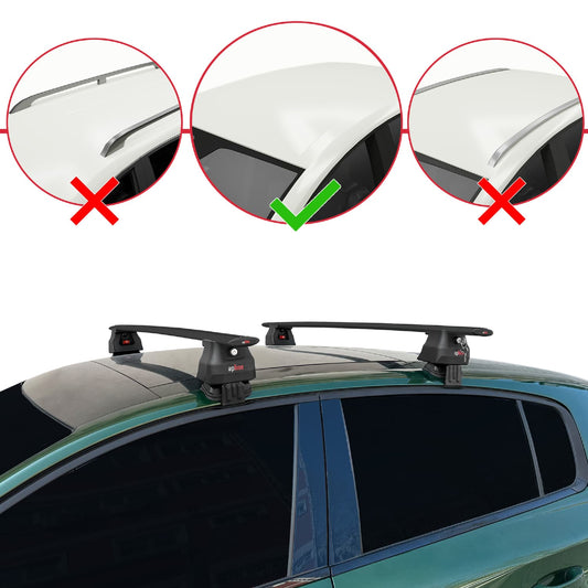 ACE-4 Dakdrager bagagedrager compatibel met Peugeot 308 III (P5) 2021-2025 Spoorstaven Zwart Aluminium 2 Staven