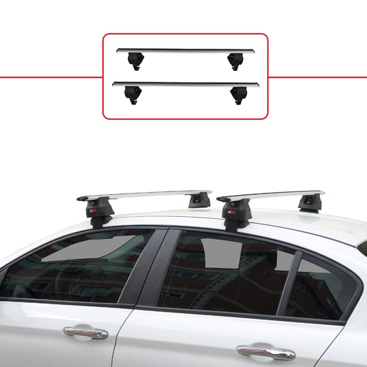 ACE-4 Dakdrager bagagedrager compatibel met Fiat Egea Sedan 2015-2025 Spoorstaven Grijs Aluminium 2 Staven