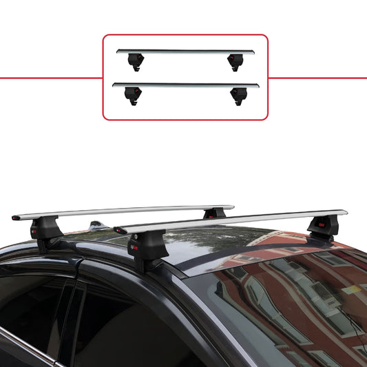 ACE-4 Dakdrager bagagedrager compatibel met Renault Fluence 2009-2015 Spoorstaven Grijs Aluminium 2 Staven