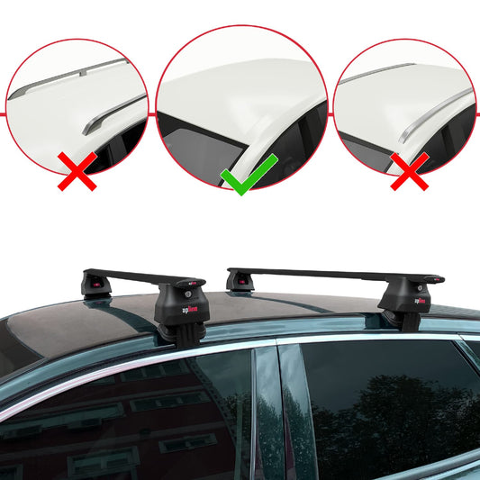 ACE-4 Dakdrager bagagedrager compatibel met Opel Grandland X 2018-2021 Spoorstaven Zwart Aluminium 2 Staven