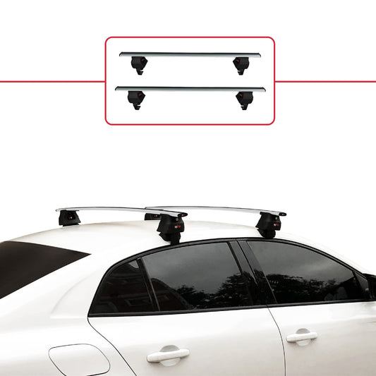ACE-4 Dakdrager bagagedrager compatibel met Renault Megane 4 (BFB) Pre-Facelift 2016-2020 Spoorstaven Grijs Aluminium 2 Staven