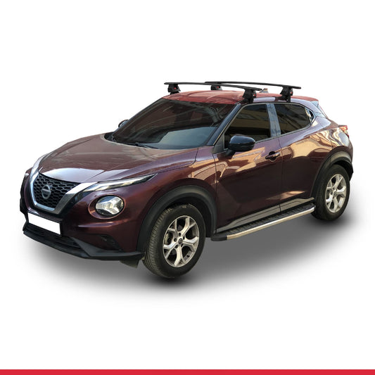 ACE-4 Dakdrager bagagedrager compatibel met Nissan Juke 2 (F16) 2020-2025 Spoorstaven Zwart Aluminium 2 Staven