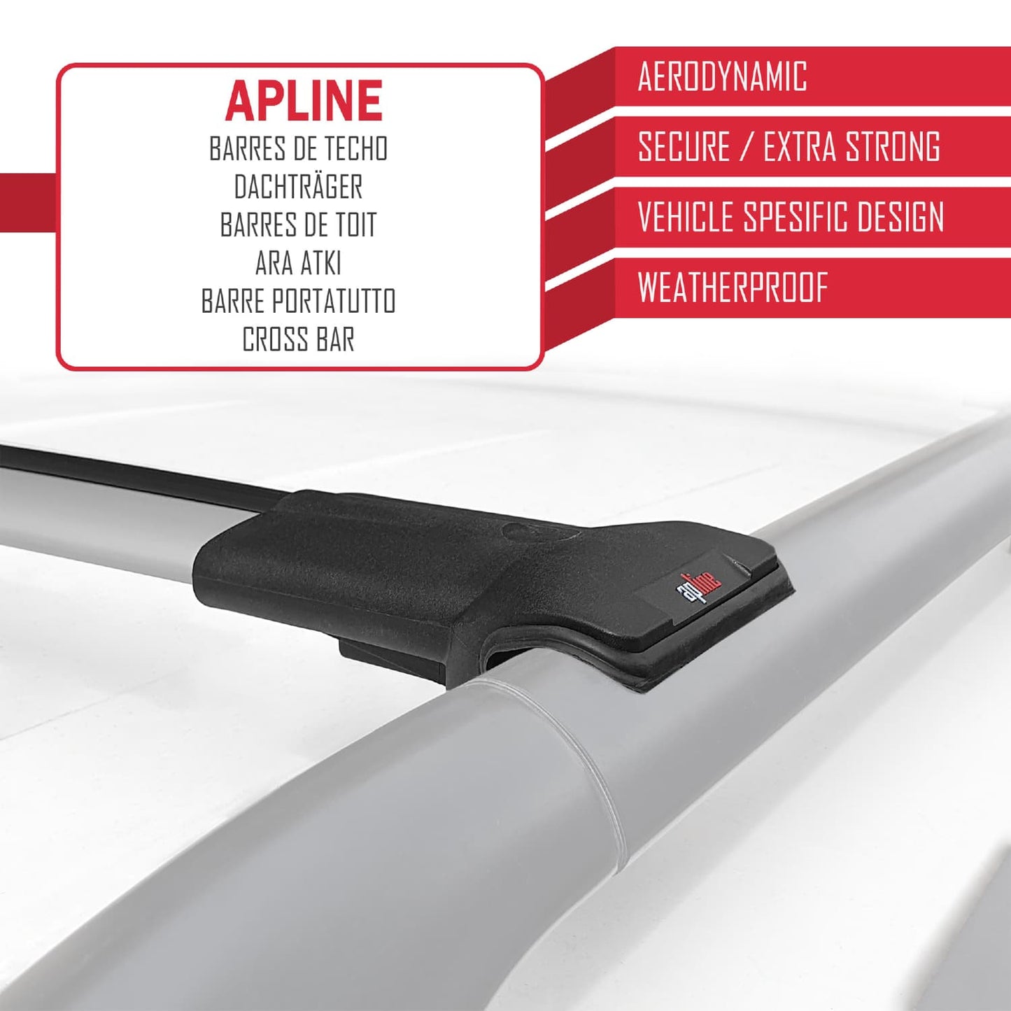 Compatible with Ssangyong Grand Musso 2018-2025 FLY Model Car Roof Rack Cross Bar Grey Aluminium 2 Bars