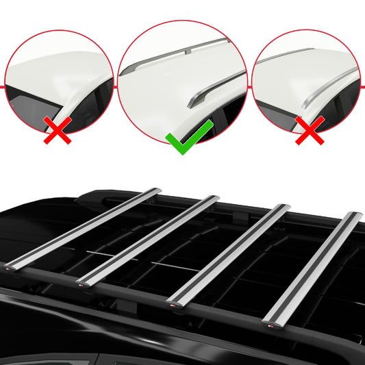 BASIC Model Dakdrager bagagedrager compatibel met Mercedes Viano 2 (W639) Post-Facelift 2010-2014 Spoorstaven Grijs Aluminium 4 Staven