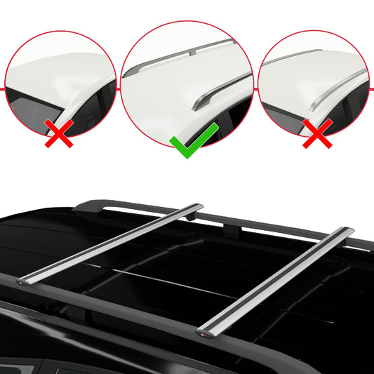 BASIC Model Dakdrager bagagedrager compatibel met Dacia Duster 3 (P1310) 2024-2025 Spoorstaven Grijs Aluminium 2 Staven