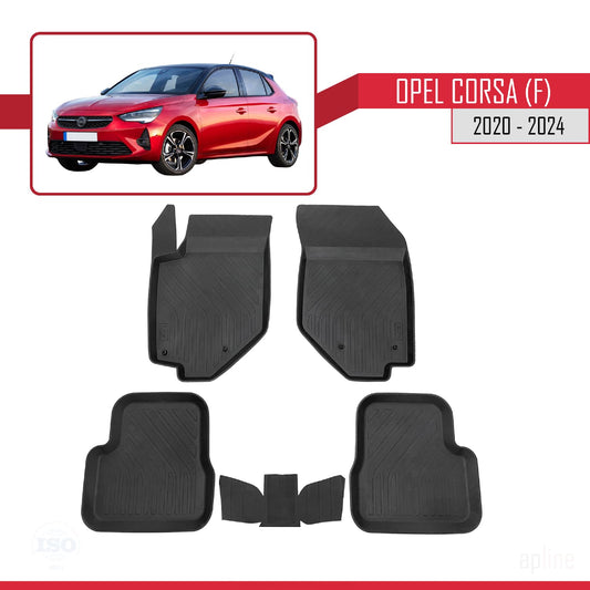 4D Rubbermatten Compatible met Opel Corsa F (P2JO) 2020-2025 Zwart