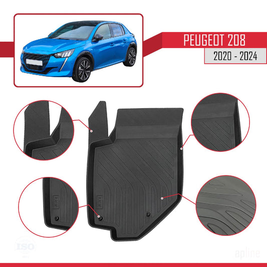 Compatibel met Peugeot 208 HB 2020-2024 4D Rubbermatten ZWART