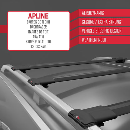 Compatible avec A4 (B9) Allroad 2016-2025 FLY Model Barres de Toit Railing Porte-Bagages de Voiture Noir Aluminium 3 Barres