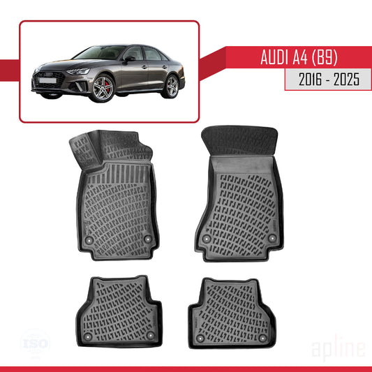 4D Rubbermatten Compatible met A4 (B9) 2016-2025 Zwart