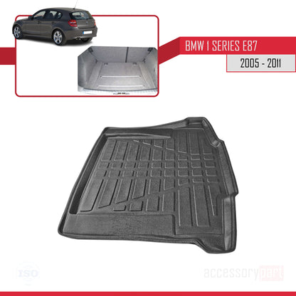 Tapis de Coffre pour BMW 1 Séries (E87) 2005-2011 Flexible NOIR