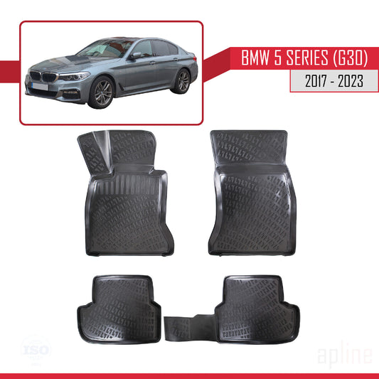 4D Rubbermatten Compatible met BMW Serie 5 (G30) 2017-2023 Zwart