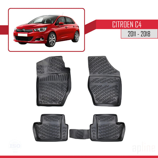 4D Rubbermatten Compatible met C4 II (B7) 2011-2018 Zwart