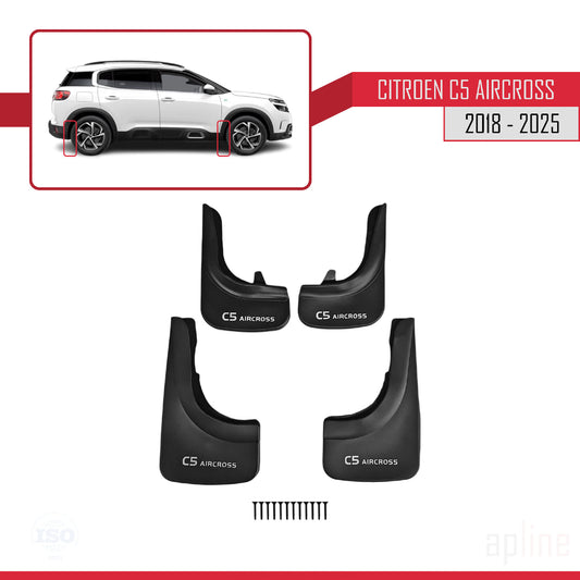 Spatborden Compatible met Citroen C5 Aircross 2018-2025 Voertuig Voor Achter Set 4 Stukken Zwart