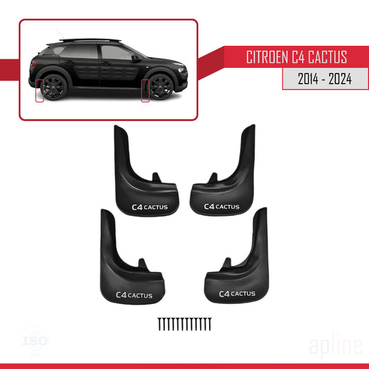 Spatborden Compatible met Citroen C4 Cactus 2014-2021 Voertuig Voor Achter Set 4 Stukken Zwart