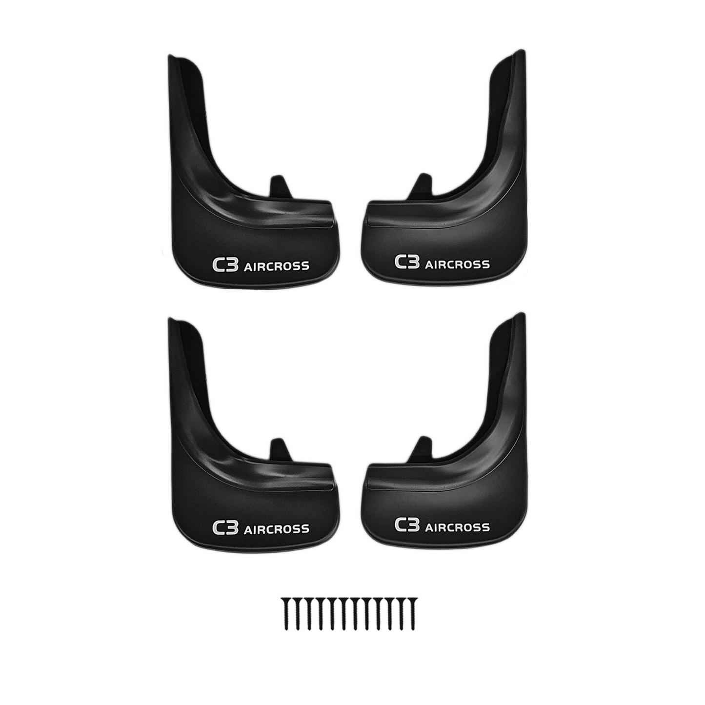 Compatible avec Citroen C3 Aircross (A88) 2018-2024 Jeu de Bavettes Garde-boue Avant et Arrière de Voiture 4 Pcs Noir