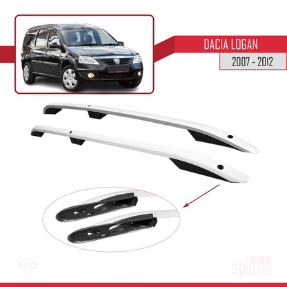 Compatible avec Dacia Logan 2 MCV (K52) 2007-2012 (Empattement Court L1/H1) Rails de Toit Porte-bagages sur le Toit Gris