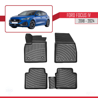4D Rubbermatten Compatible met Ford Focus 4 (C519) 2018-2025 Zwart