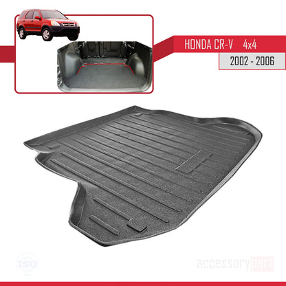Compatible avec Honda CR-V 2 2002-2006 Flexible Tapis de Coffre Plancher de Chargement Noir