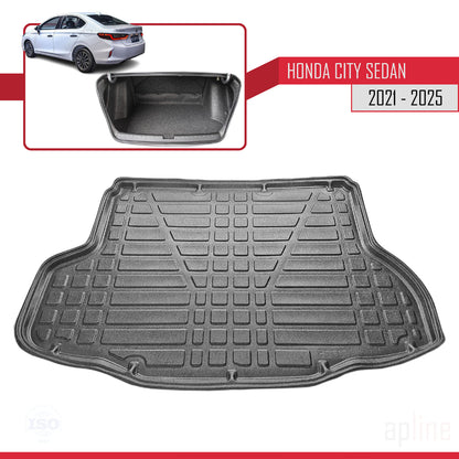 Compatible with Honda City 2021-2025 Flexible Trunk Mats Cargo Liner Black