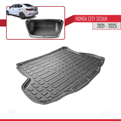 Compatible with Honda City 2021-2025 Flexible Trunk Mats Cargo Liner Black