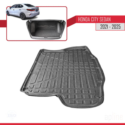 Compatible with Honda City 2021-2025 Flexible Trunk Mats Cargo Liner Black