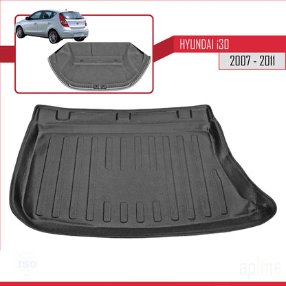 Compatible with Hyundai i30 (FD) HB 2007-2011 Flexible Trunk Mats Cargo Liner Black