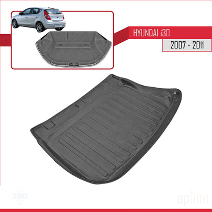 Compatible with Hyundai i30 (FD) HB 2007-2011 Flexible Trunk Mats Cargo Liner Black