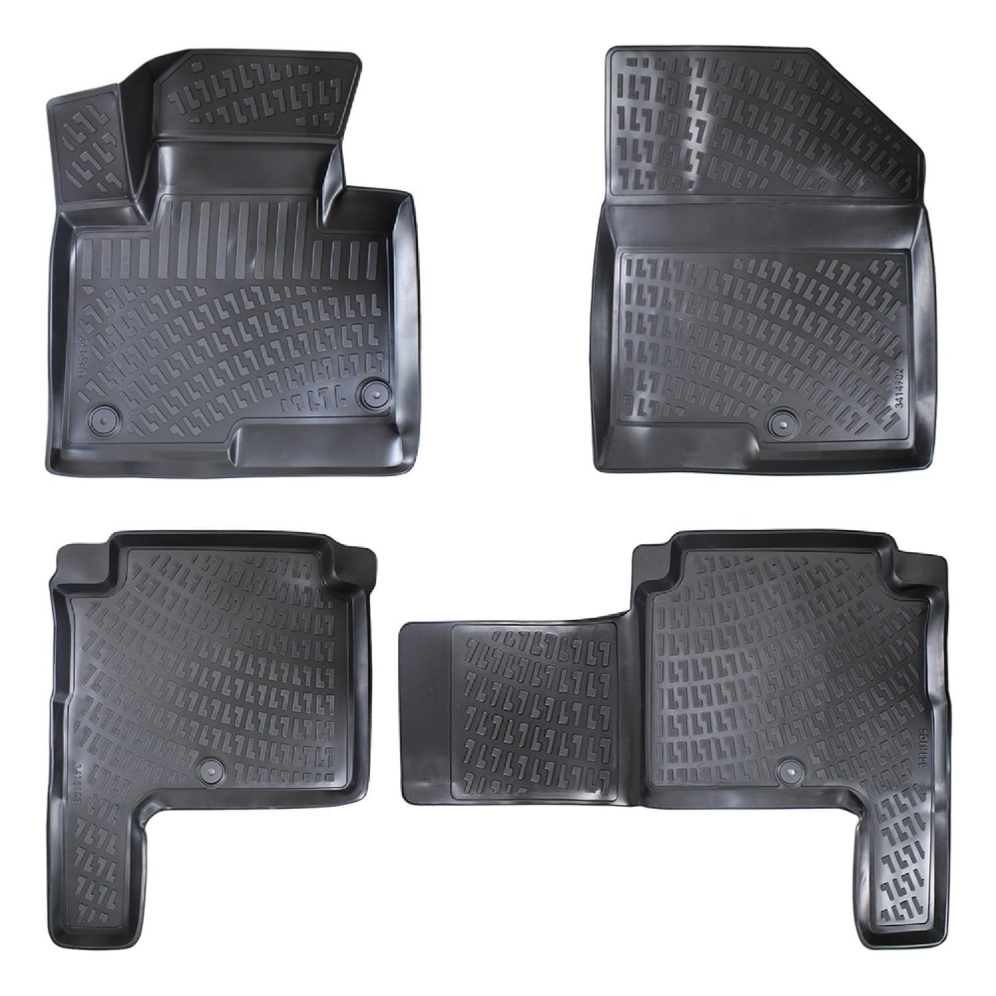 4D Rubbermatten Compatible met Hyundai Santa Fe 3 (DM) 2013-2018 Zwart