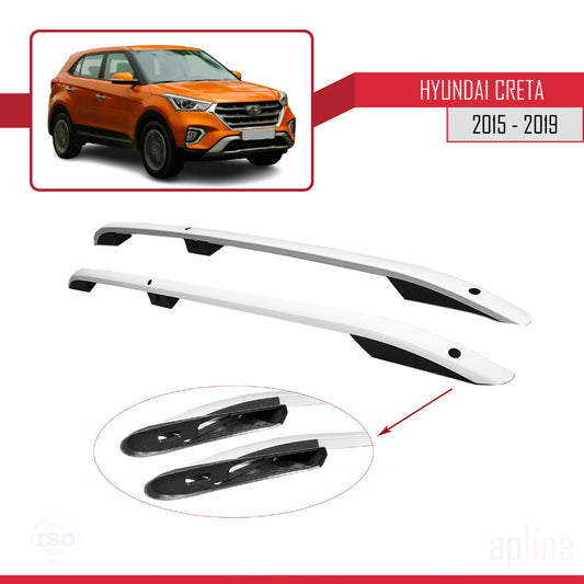 Dakrails Compatible met Hyundai Creta 2015-2019 (Korte Wielbasis L1/H1) Dakdrager Bagagedrager (Zelfklevend Model) Grijs