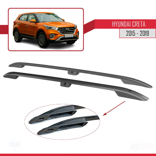 Dakrails Compatible met Hyundai Creta 2015-2019 (Korte Wielbasis L1/H1) Dakdrager Bagagedrager (Zelfklevend Model) Zwart