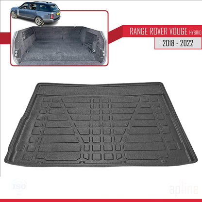 Compatible with Land Rover Range Rover Vogue (Hibrit) 2018-2022 Flexible Trunk Mats Cargo Liner Black