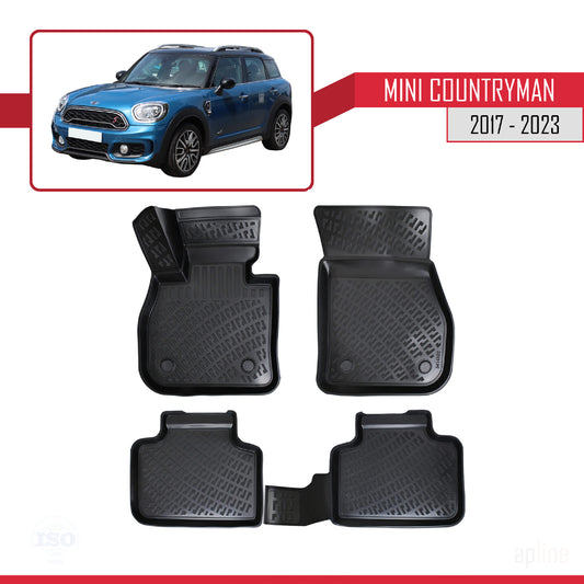 4D Rubbermatten Compatible met Mini Countryman 2 (F60) 2017-2023 Zwart