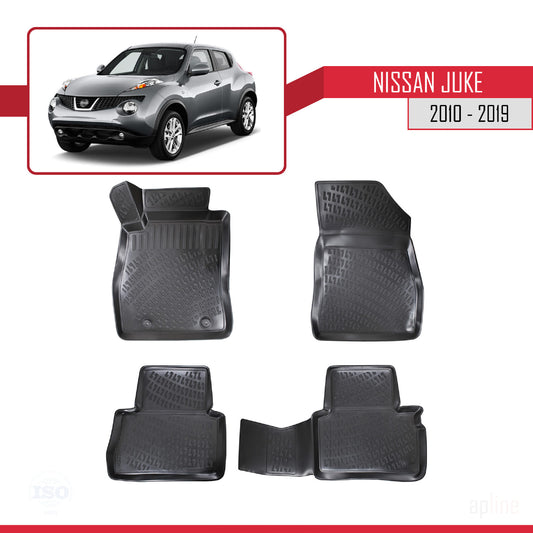 4D Rubbermatten Compatible met Nissan Juke (F15) 2010-2019 Zwart